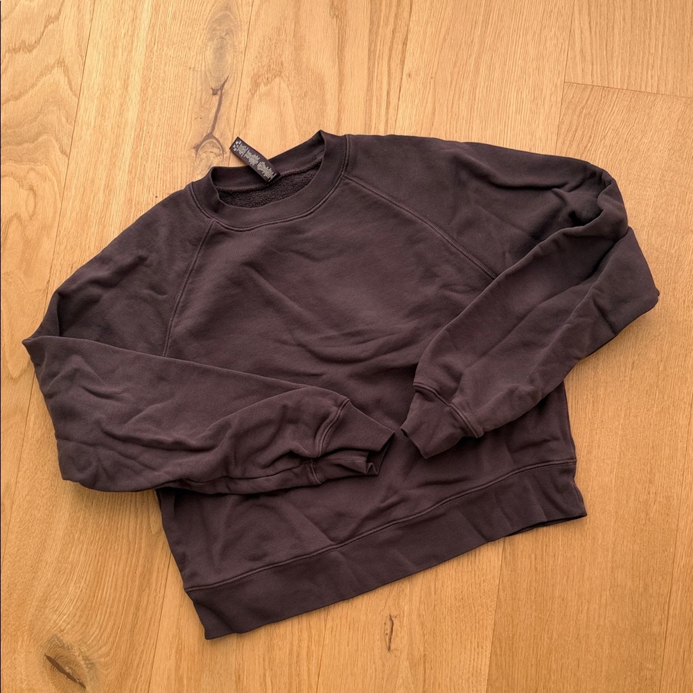 SKIMS Dark Gray Cropped Sweatshirt